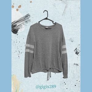 Varsity Stripe Tie Front Pullover